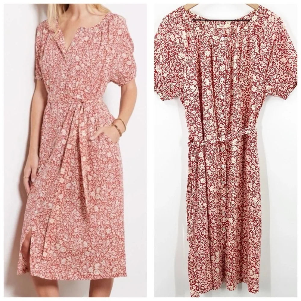 Faherty Carmel Dress In Tandoori Spice Sunrise Floral